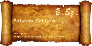 Balassa Szilvia névjegykártya