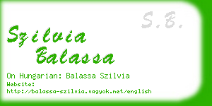 szilvia balassa business card